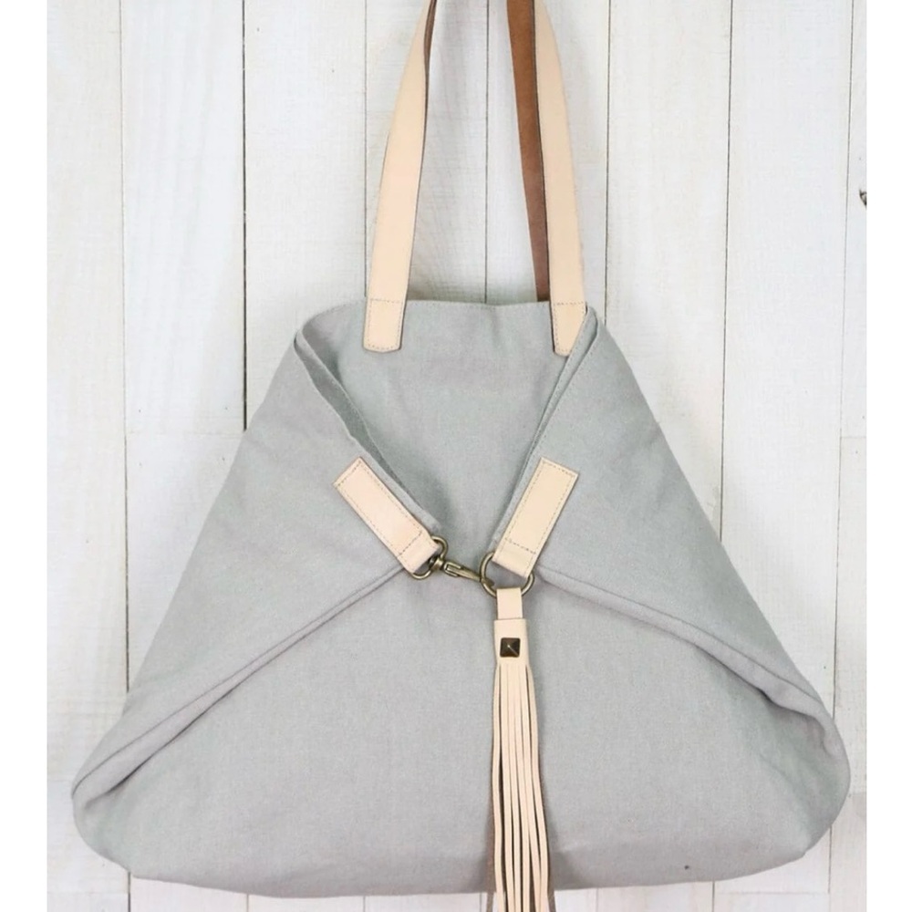 Lovestitch Elegant Cream and Tan Tote Bag